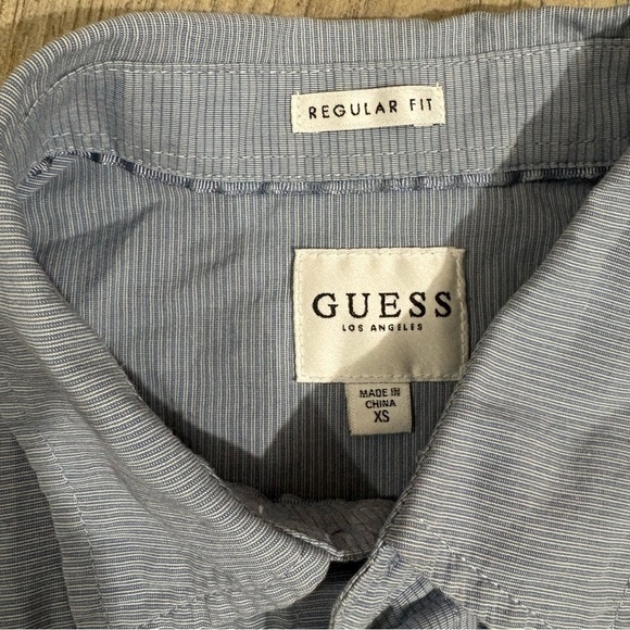 Guess Los Angeles Women’s Sz XS Blue Button Down Shirt Long Sleeve Y2K Classic - Picture 3 of 11